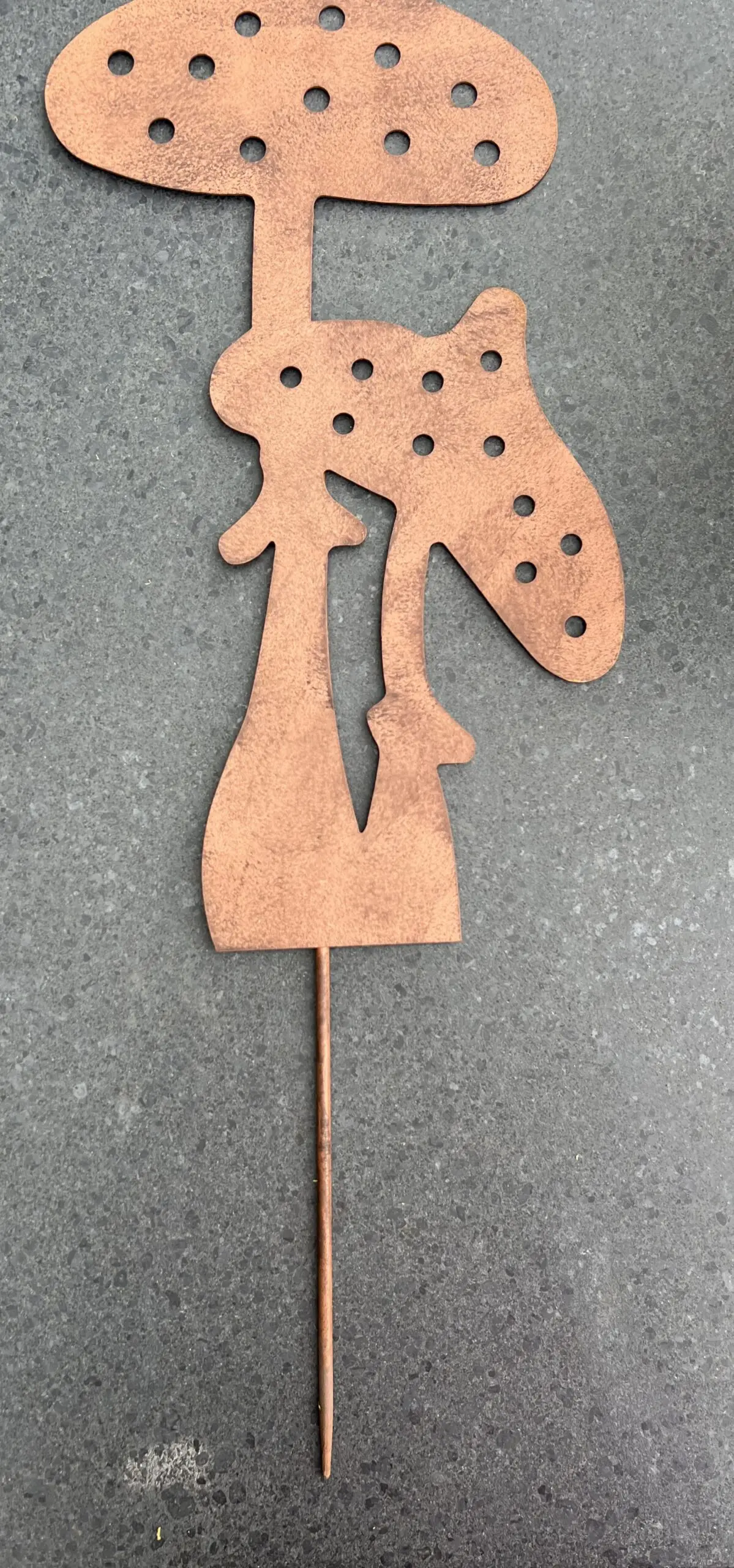 Tuinsteker paddenstoel, duo, roestkleurig metaal SP248 - Afbeelding 4