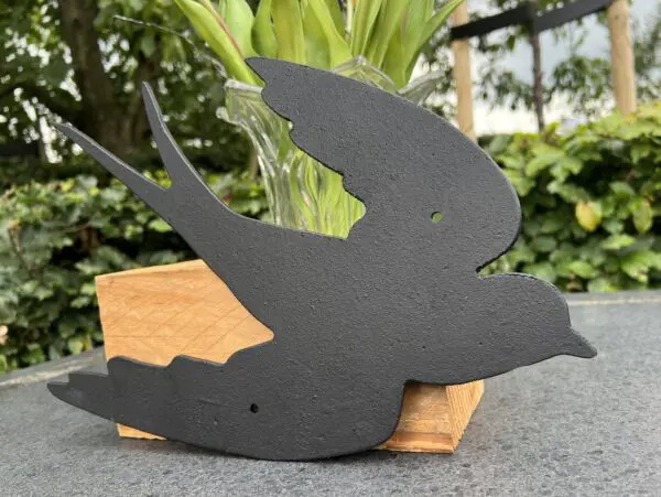 Muurdecoratie zwaluw, zwart, gietijzer TT164B
