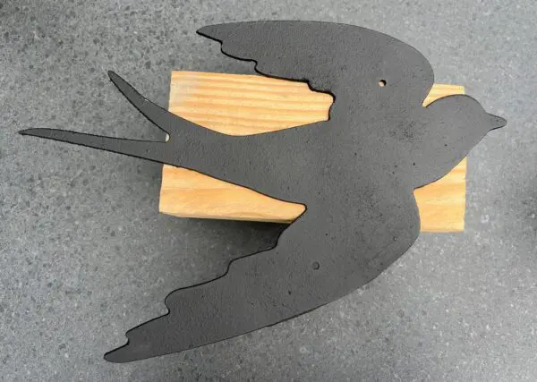 Muurdecoratie zwaluw, zwart, gietijzer TT164B - Afbeelding 3