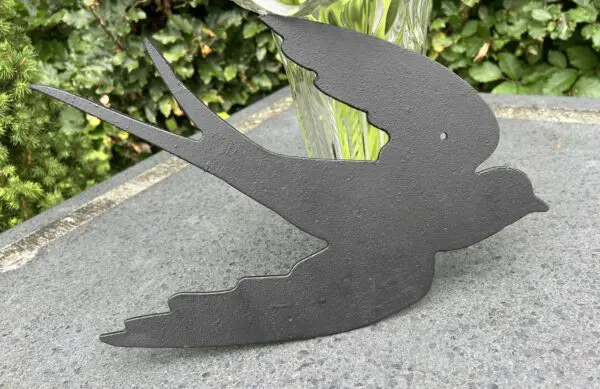 Muurdecoratie zwaluw, zwart, gietijzer TT164B - Afbeelding 4