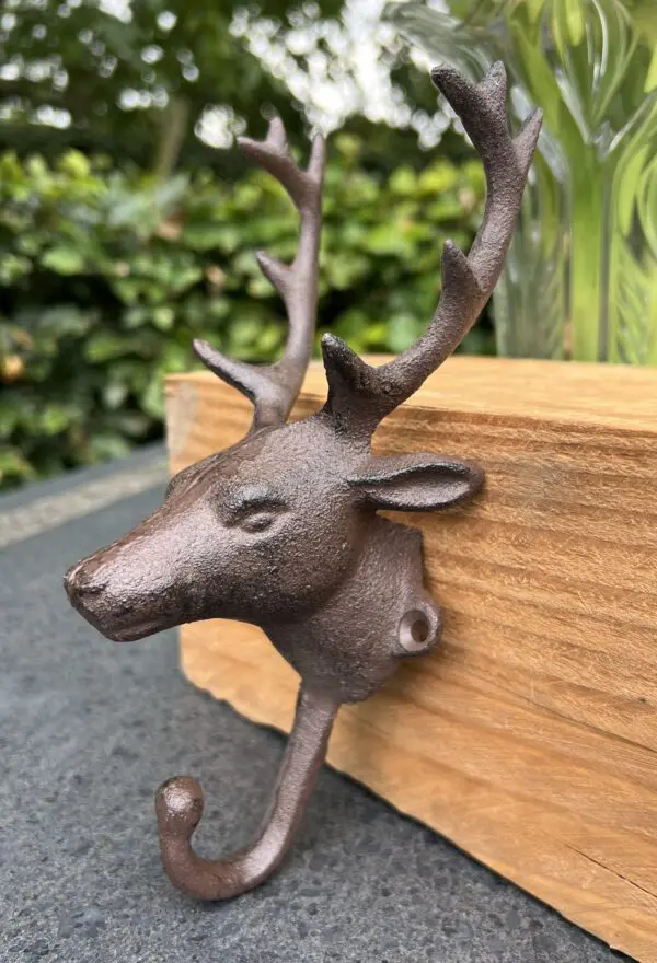 Kapstokaak hert, eland met gewei, gietijzer, groot  KH779 - Afbeelding 2