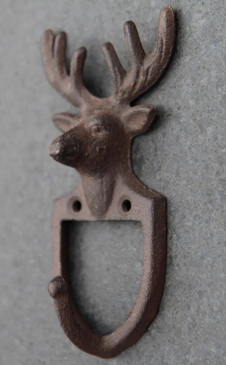 Kapstokaak hert met gewei, gietijzer KH762