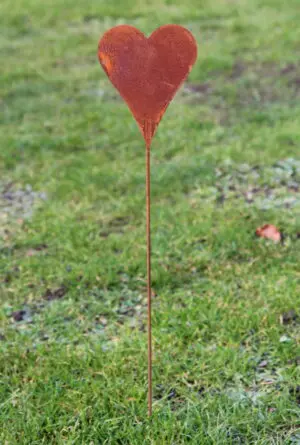 Tuinsteker hart, roestkleurig metaal SH238