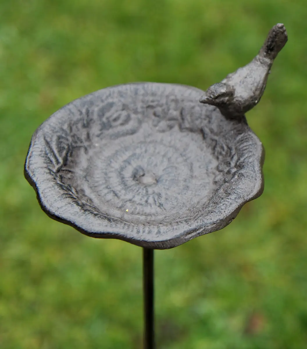 Tuinsteker vogelschaal, vogelbad met vogel VB353 - Afbeelding 3