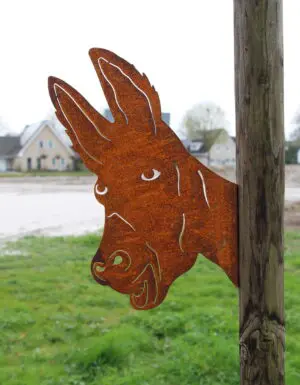 Silhouet ezel schroefbaar op schutting, metaal MSE107