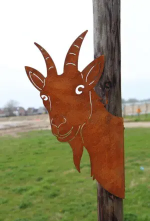 Silhouet geit schroefbaar op schutting, metaal MSG167