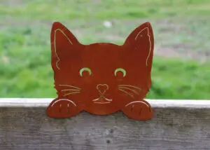 Silhouet poes kat, schroefbaar op schutting, metaal MSK125