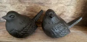 Dierenbeeld vogels, set van 2, gietijzer     VG151