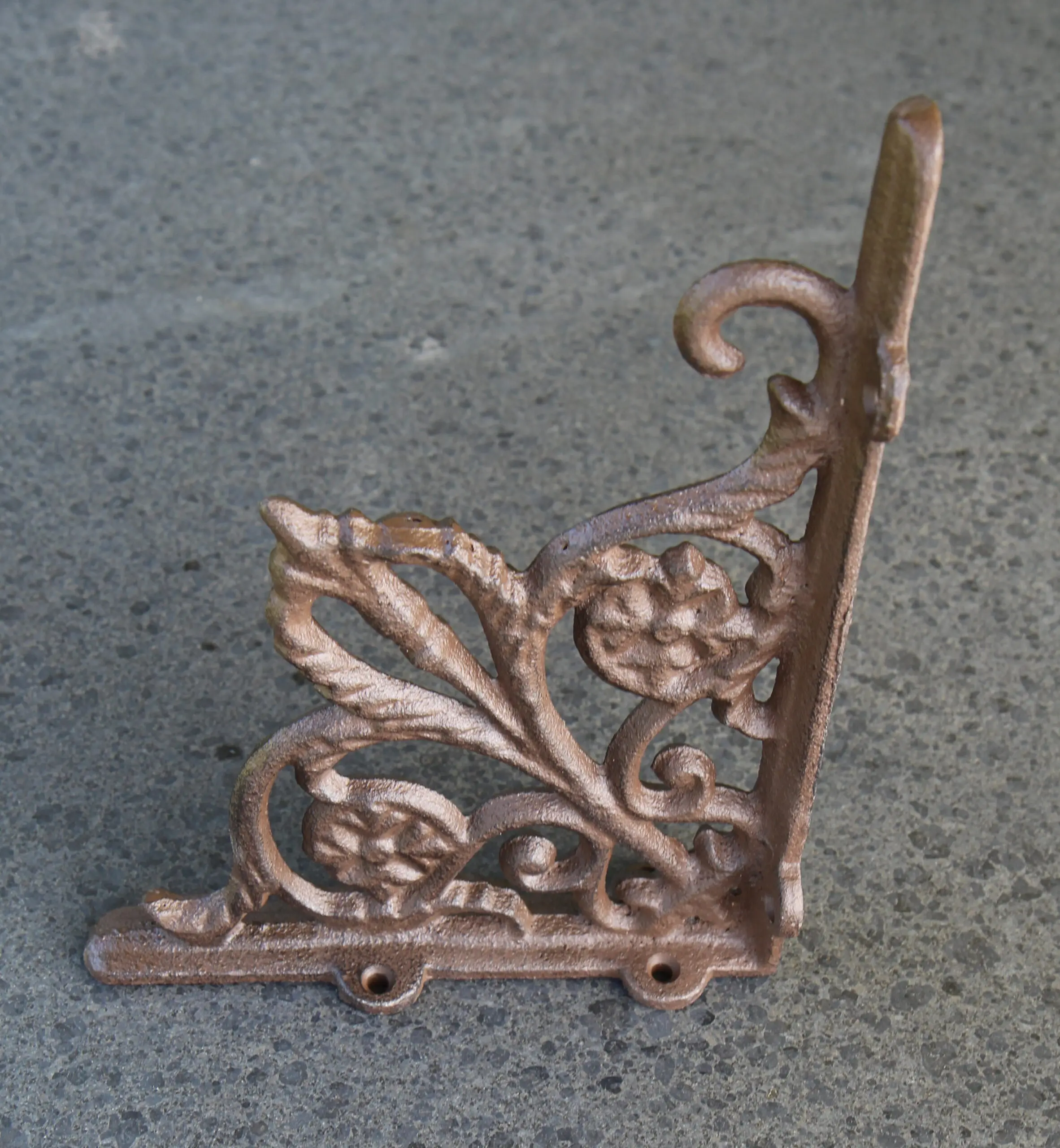 Plankdrager, wandhaak sierlijk 23,5 cm, gietijzer PD146 - Afbeelding 2