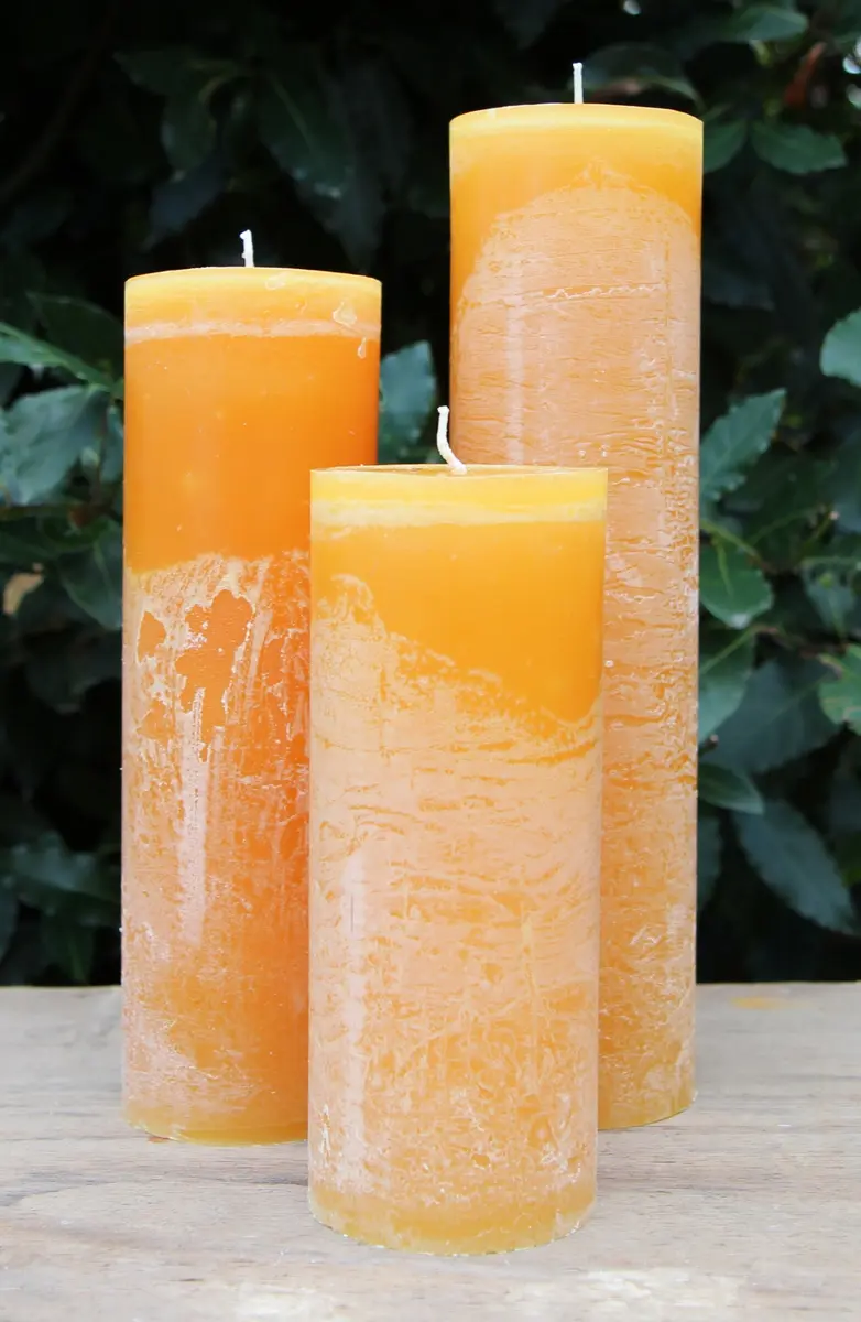 Krulkaarsen, Bika kaarsen, set van 3, Honing verijst 333171