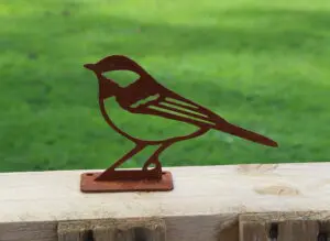 Silhouet Koolmees, vogel schroefbaar op schutting TT238