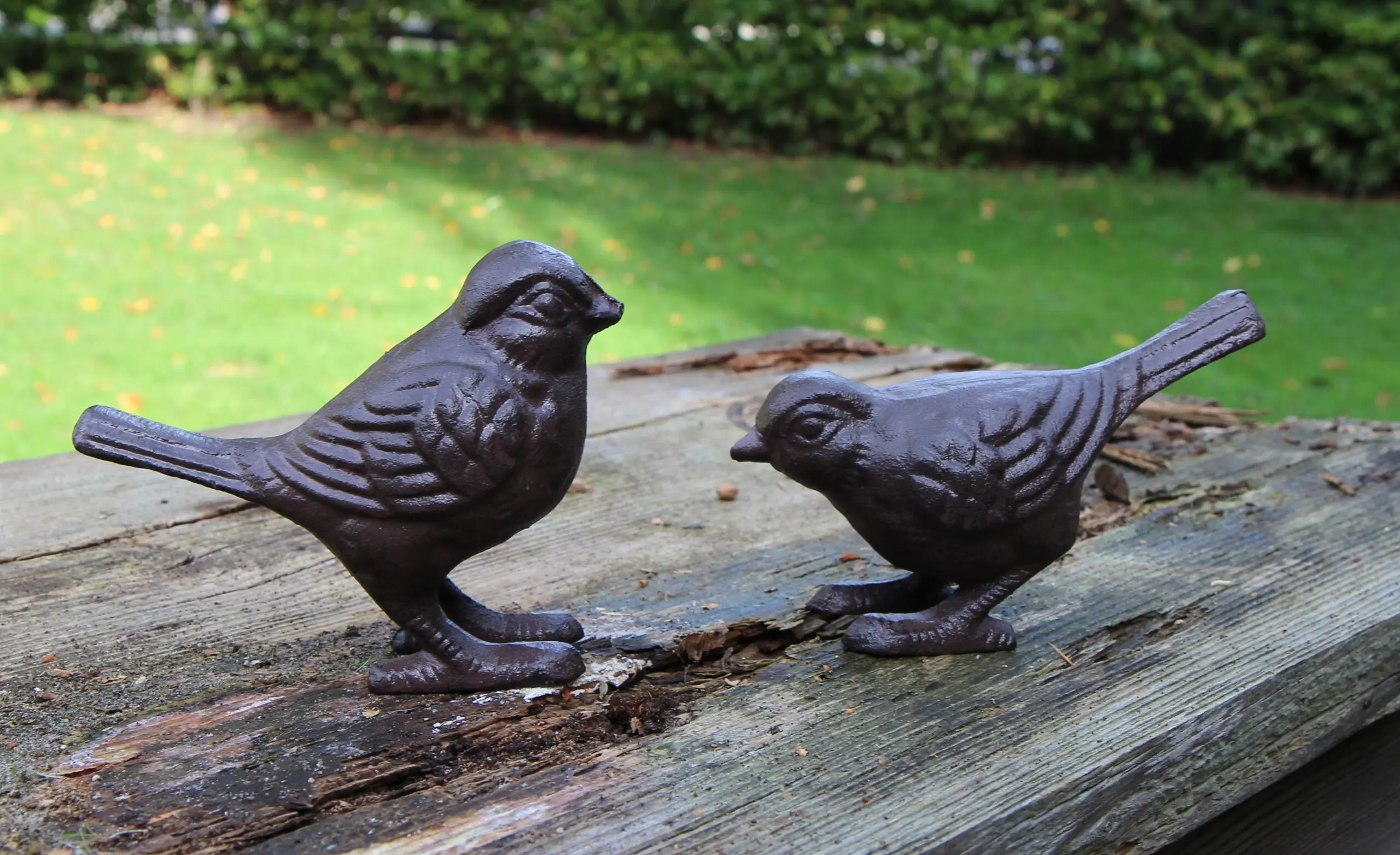 Dierenbeeld vogels, set van 2, gietijzer VGS148