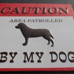 Tekstbord 3D: “Caution Area Patrolled By My Dog”
