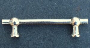 Handgreep, Industrieel, Zilver/ Nikkel, 16 cm. Gietijzer