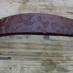 Handgreep, Halfrond, 20,5 cm. Groot, donkerbruin, Gietijzer