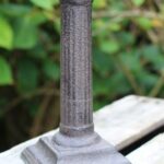 Kandelaar vierkant 15,8 cm. Donkerbruin, Gietijzer
