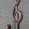 Kapstokhaak muzieksleutel, robuust, gietijzer 6Y3048