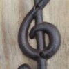 Kapstokhaak muzieksleutel, robuust, gietijzer 6Y3048 - Afbeelding 2
