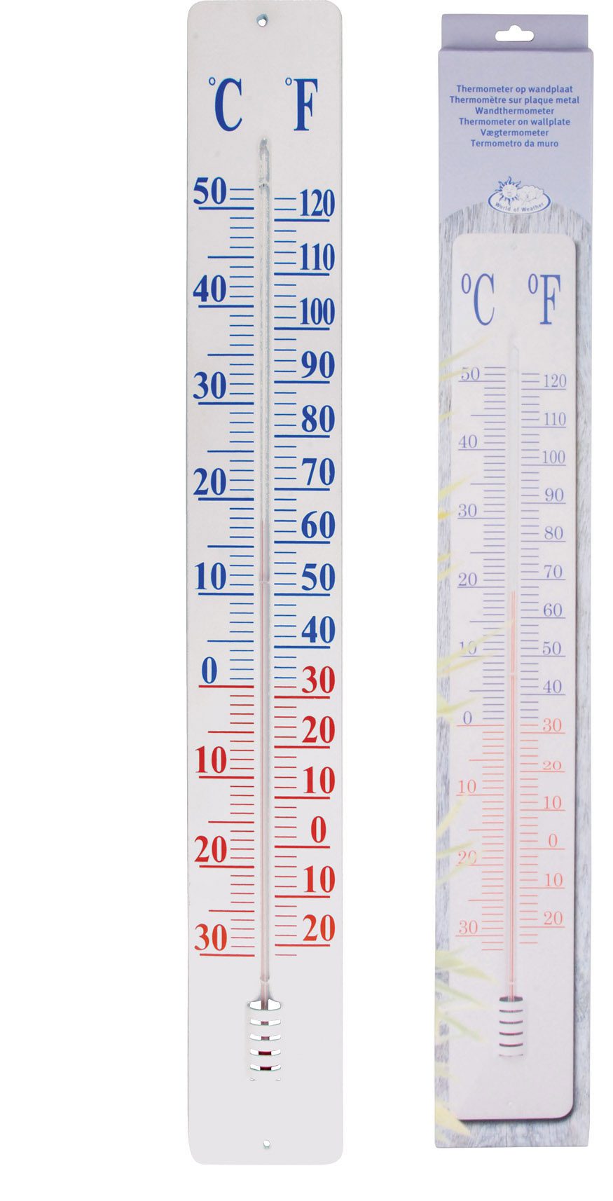 Fahrenheit haat Verbinding Thermometer op Wandplaat 90cm. TH9 | Robanjer Tuindecoratie