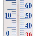 Thermometer op Wandplaat 90cm.