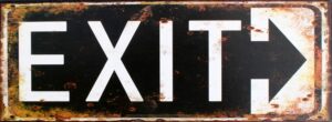 Tekstbord: “Exit”, Zwart