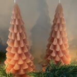 Kerstboomkaars Oranje/ Rood Fudge