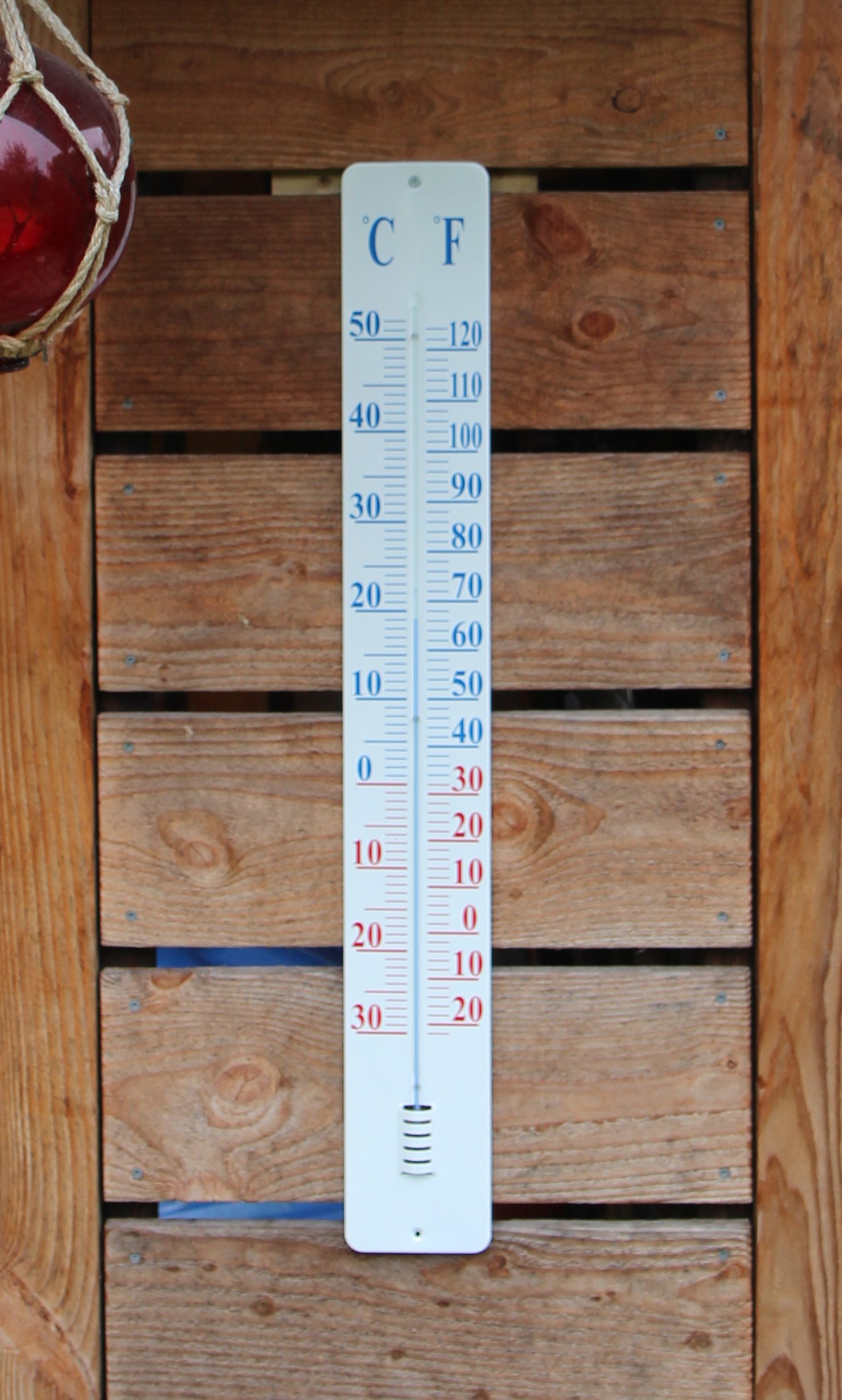 Esschert Design Thermometer, Temperaturmesser zur Wandmontage, ca. 8,4 cm x  25 cm