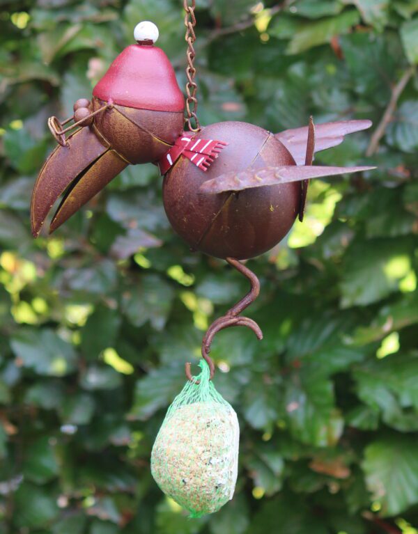 Vetbolhanger, vogelvoerhanger vogel, Raaf, bruin, groot    VH341 - Afbeelding 4