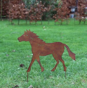 Tuinsteker Paard, Pony, roestkleurig metaal, Large SP265