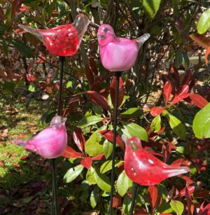 Tuinsteker Vogel van Glas, Roze