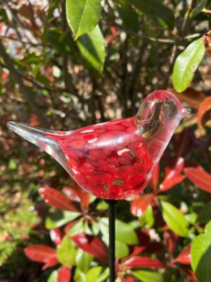 Tuinsteker Vogel van Glas, Rood GV216