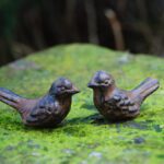 2 gietijzeren vogeltjes om te zeggen “dank je wel” in blikje