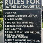 Tekstbord: “Rules for dating my daughter”