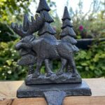 Stocking Hanger Eland met Dennenbomen, Kasthaak, Gietijzer