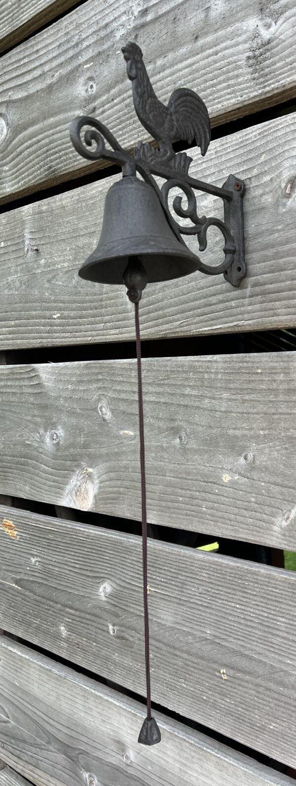 Deurbel haan, gietijzer, bruin DB1139
