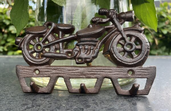Kapstokhaak motor met 3 haken, gietijzer  KH1787 - Afbeelding 2