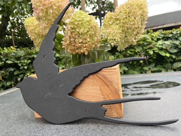 Muurdecoratie zwaluw, zwart, gietijzer TT164A