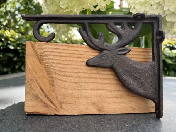 Plankdrager, wandhaak hert, 22,7 cm, gietijzer  WG138 - Afbeelding 3